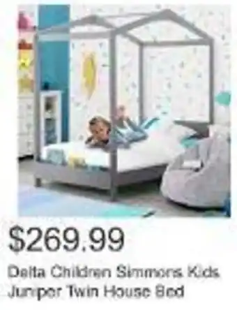 Costco Delta Children Simmons Kids Juniper Twin House Bed offer
