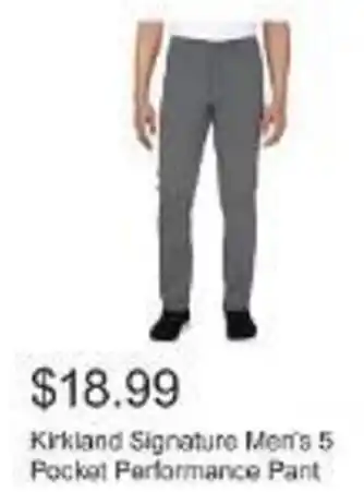 Costco Kirkland Signature Men's 5 Pocket Performance Pant offer