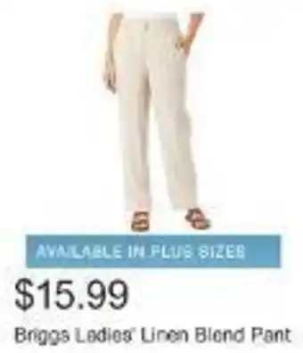 Costco Briggs Ladies Linen Blend Pant offer