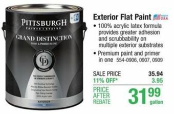 Menards Exterior Flat Paint offer