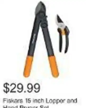 Costco Fiskars 15 inch Lopper and Hand Pruner Set offer