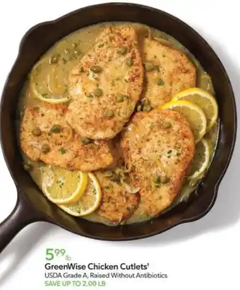 Publix GreenWise Chicken Cutlets offer
