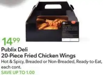 Publix Publix Deli 20-Piece Fried Chicken Wings offer