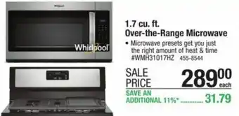 Menards 1.7 Cu. Ft. Over-The-Range Microwave offer