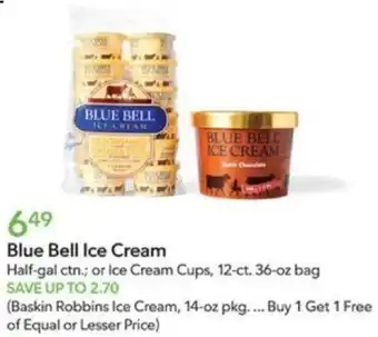 Publix Blue Bell Ice Cream offer