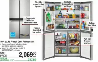 Menards 19.4 Cu. Ft. French Door Refrigerator offer
