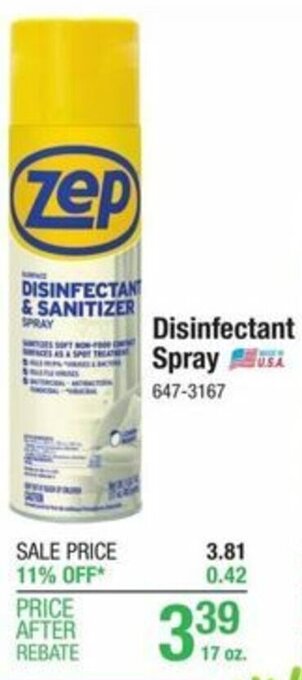 Menards Disinfectant Spray offer