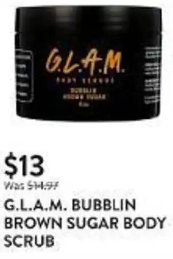 Walmart G.L.A.M. BUBBLIN BROWN SUGAR BODY SCRUB offer