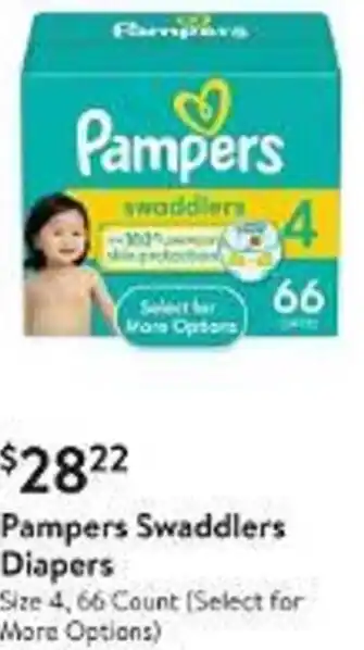 Walmart Pampers Swaddlers Diapers offer