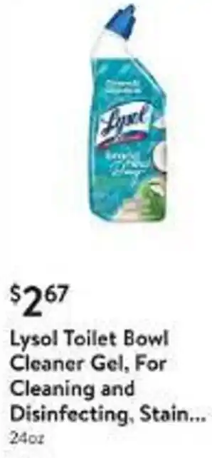 Walmart Lysol Toilet Bowl Cleaner Gel, For Cleaning and Disinfecting, Stain... offer