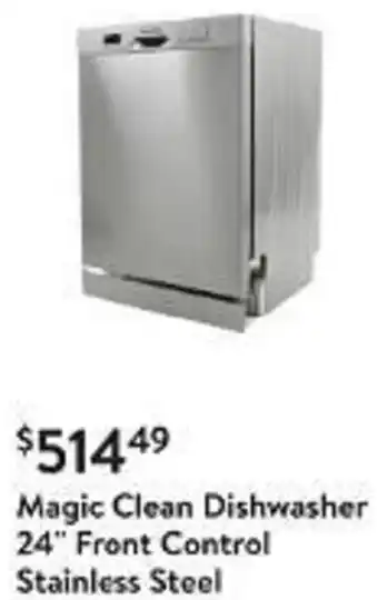 Walmart Magic Clean Dishwasher 24" Front Control Stainless Steel offer