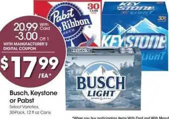 City Market Busch, Keystone or Pabst offer