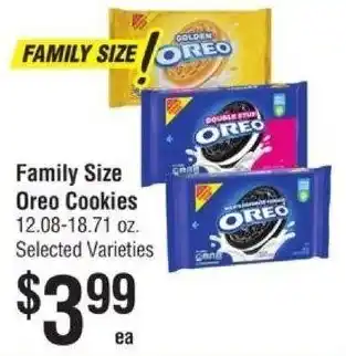 Smart & Final Family Size Oreo Cookies 12.08-18.71 oz. Selected Varieties offer