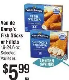 Smart & Final Van de Kamp's Fish Sticks or Fillets 19-24.6 oz. offer