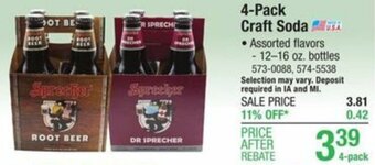 Menards 4-Pack Craft Soda offer