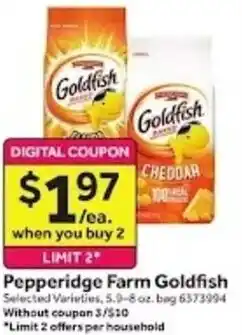 Stop&Shop Pepperidge Farm Goldfish offer