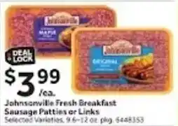 Stop&Shop Johnsonville Fresh Breakfast Sausage Patties or Links offer