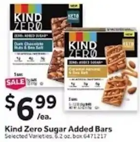 Stop&Shop Kind Zero Sugar Added Bars Selected Varieties. 6.2 oz. offer