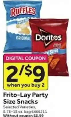 Stop&Shop Frito-Lay Party Size Snacks offer