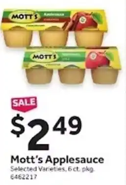 Stop&Shop Mott's Applesauce offer