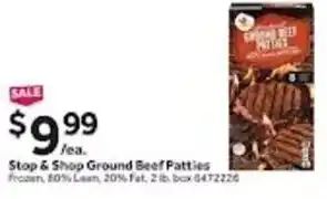 Stop&Shop Stop & Shop Ground Beef Patties offer