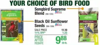 Menards Songbird Supreme Blend, Black Oil Sunflower Seeds offer