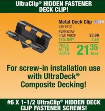Menards Metal Deck Clip offer