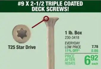 Menards T25 Star Drive offer
