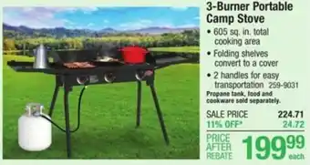 Menards 3-Burner Portable Camp Stove offer