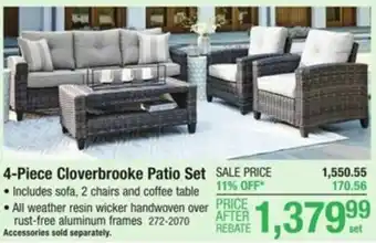 Menards 4-Piece Cloverbrooke Patio Set offer