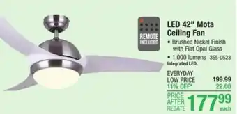 Menards LED 42" Mota Ceiling Fan offer