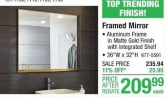Menards Framed Mirror offer