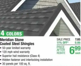Menards Meridian Stone Coated Steel Shingles offer