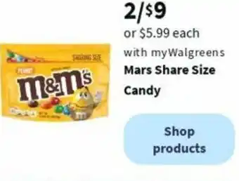 Walgreens Mars Share Size Candy offer