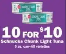 Schnucks Schnucks Chunk Light Tuna 5 oz. can-All varieties 10 for offer
