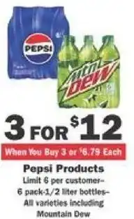 Schnucks Pepsi Products 3 for offer