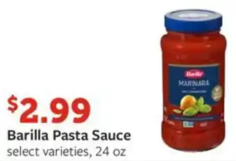 Fareway Barilla Pasta Sauce select varieties, 24 oz offer