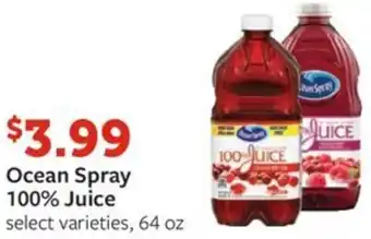 Fareway Ocean Spray 100% Juice offer