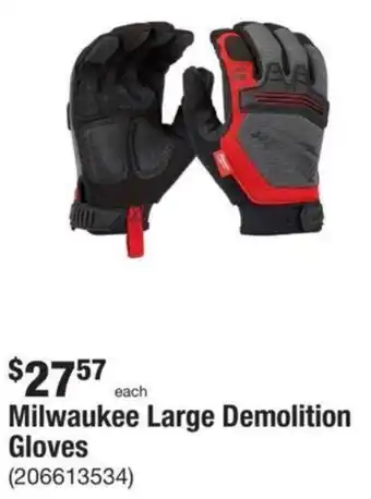 The Home Depot Milwaukee Large Demolition Gloves offer