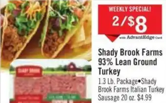 Price Chopper Shady Brook Farms 93% Lean Ground Turkey offer