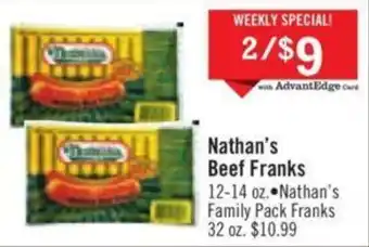 Price Chopper Nathan's Beef Franks offer