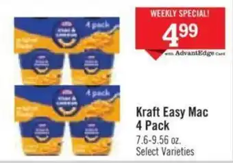 Price Chopper Kraft Easy Mac 4 Pack offer