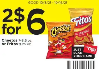 Cheetos 7-8.5 oz Or Fritos 9.25 oz
