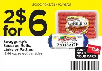 Cub Foods Swaggerty's Sausage Rolls, Links Or Patties 12-16 oz offer