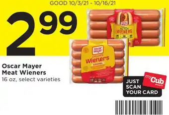 Cub Foods Oscar Mayer Meat Wieners 16 oz offer