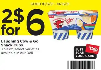 Cub Foods Laughing Cow & Go Snack Cups offer