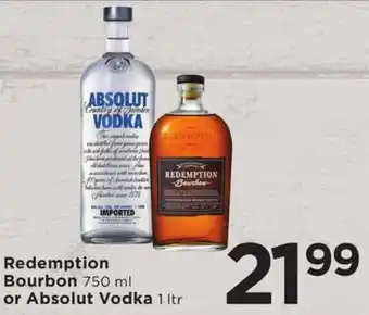 Cub Foods Redemption Bourbon Or Absolut Vodka offer