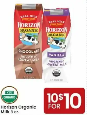 Albertsons Horizon Organic Milk 8 oz offer