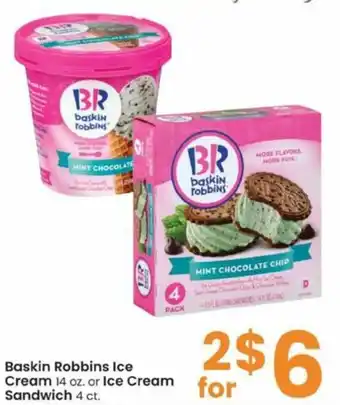 Albertsons Baskin Robbins Ice Cream 14 Oz Or Ice Cream Sandwich offer