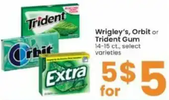 Albertsons Wrigley's, Orbit Or Trident Gum offer